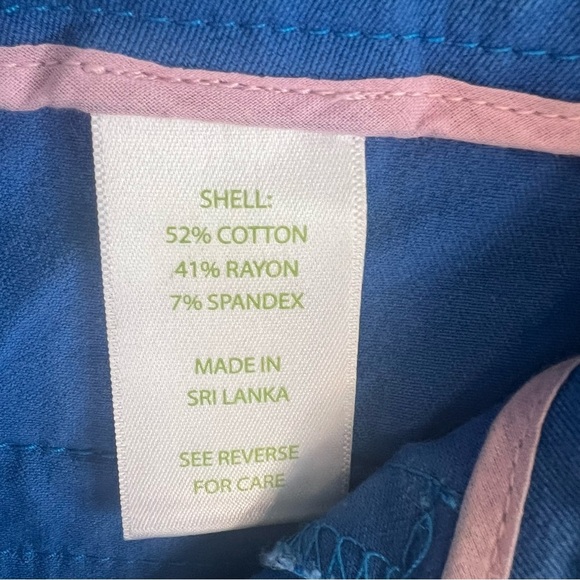 Lilly Pulitzer Womens Cropped Pants Blue Sz 6 Stretch Bright Spring Slim Fit - Picture 6 of 9